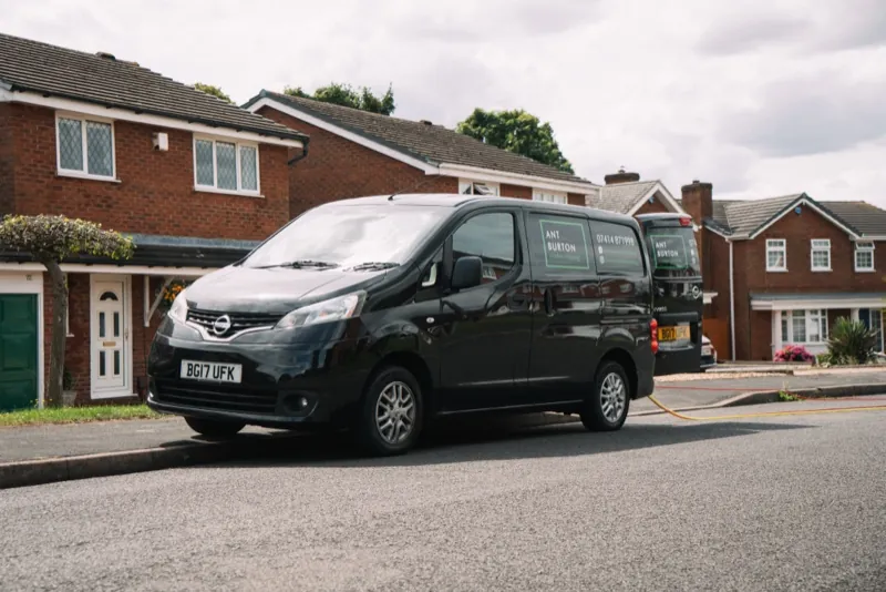 Ant Burton van parked kerbside on a residential Tamworth street